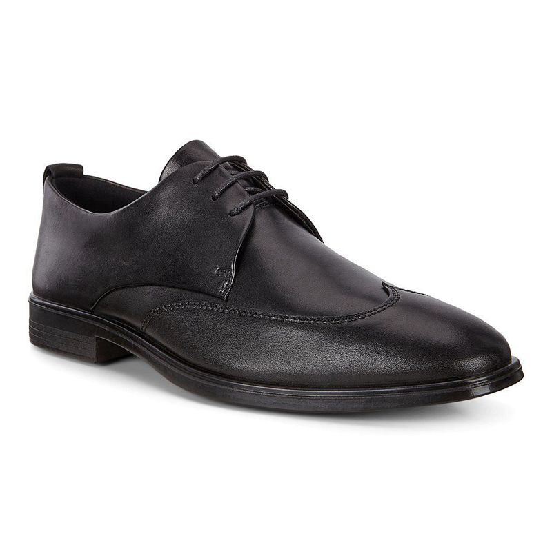 Men Business Ecco Melbourne - Derby Black - India IROLJS524